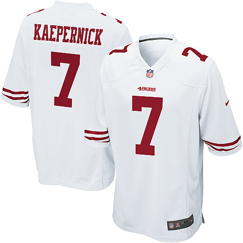 Youth Elite Colin Kaepernick Nike Jersey White Road - #7 NFL San Francisco 49ers